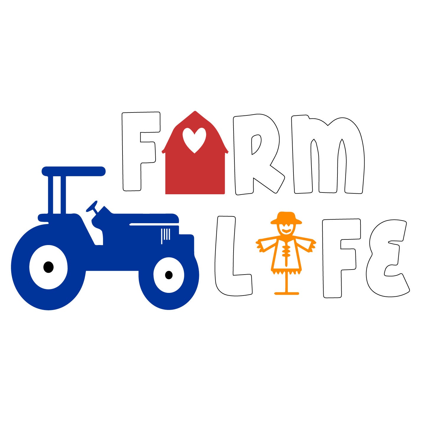 Farm Life Decal, Die Cut White Lettering
