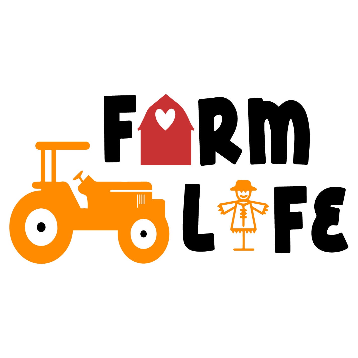 Farm Life Decal, Die Cut Black Lettering