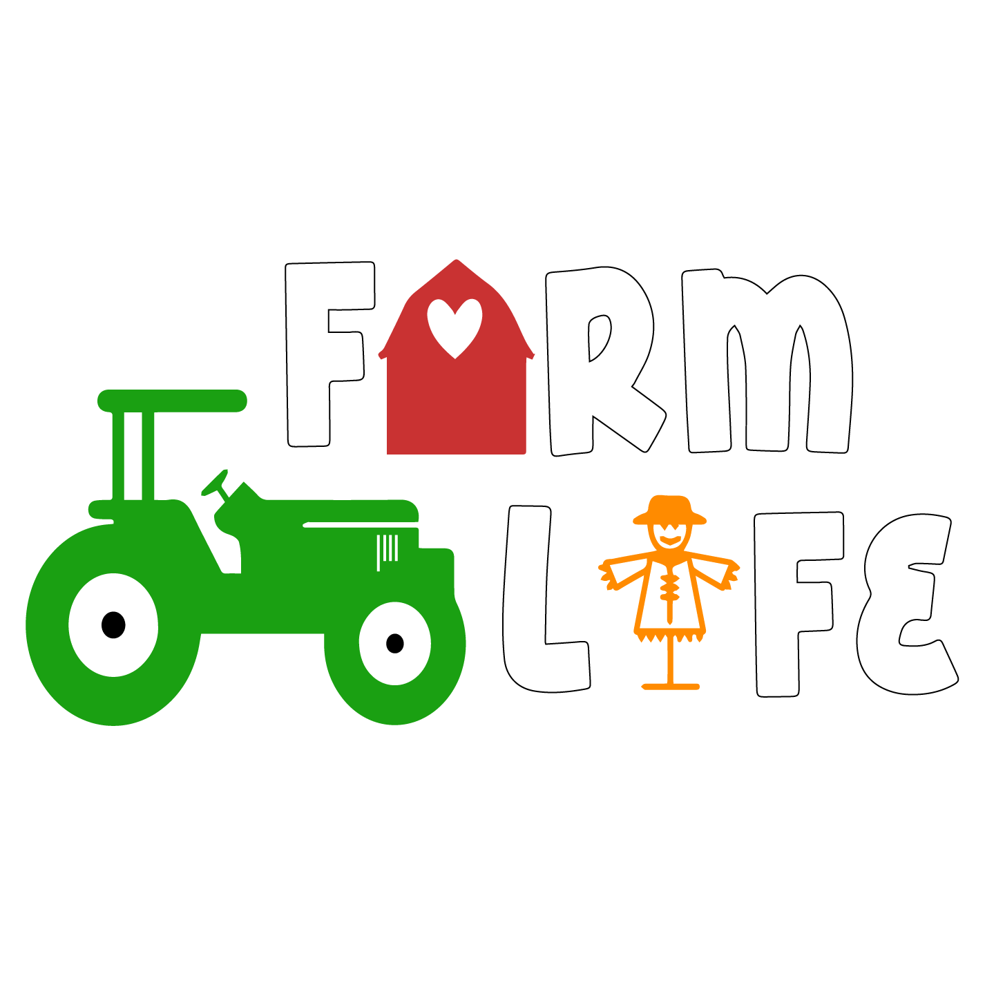 Farm Life Decal, Die Cut White Lettering