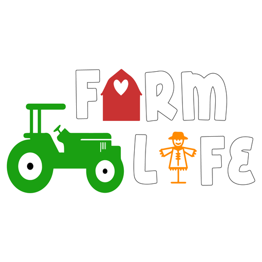 Farm Life Decal, Die Cut White Lettering
