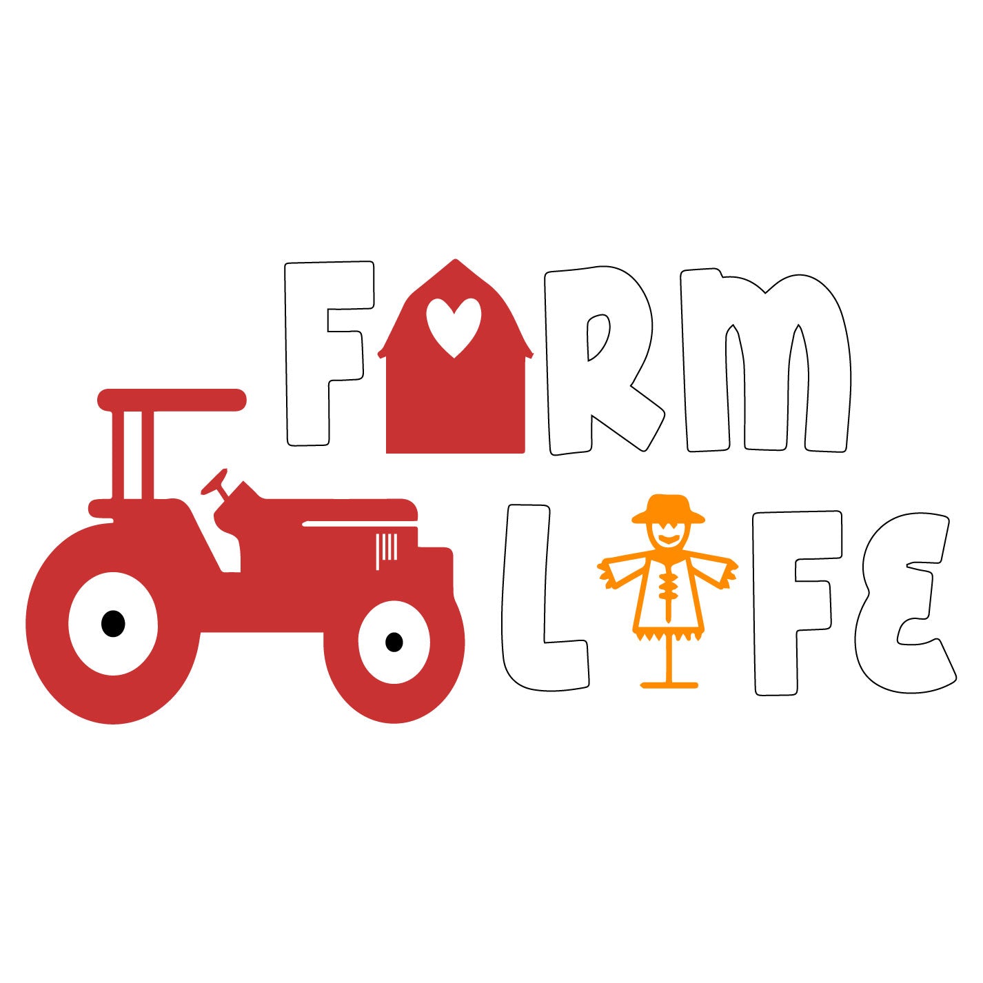 Farm Life Decal, Die Cut White Lettering