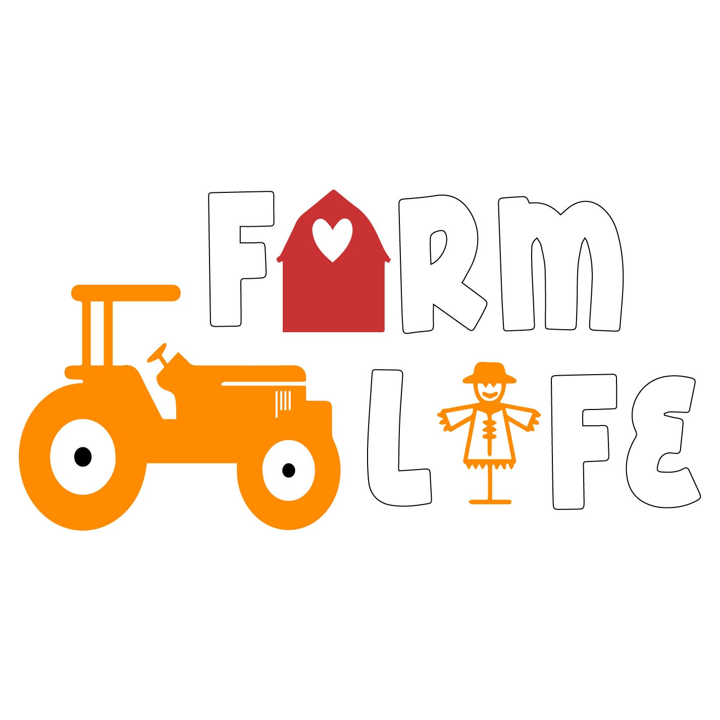 Farm Life Decal, Die Cut White Lettering