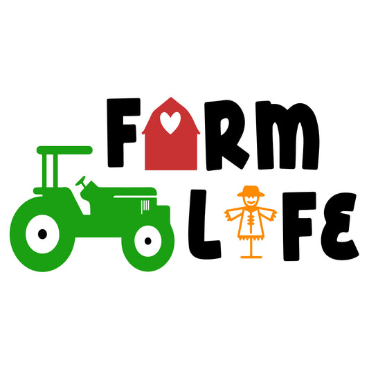 Farm Life Decal, Die Cut Black Lettering