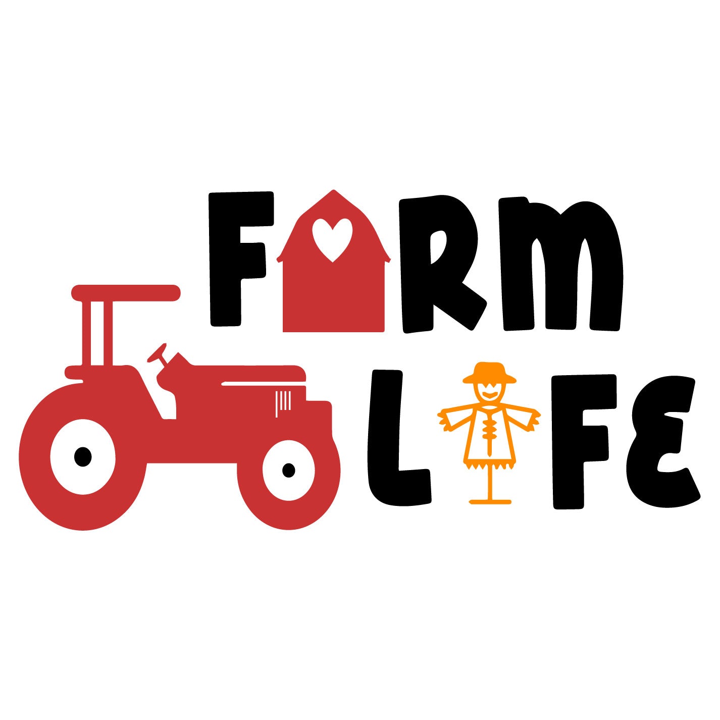 Farm Life Decal, Die Cut Black Lettering