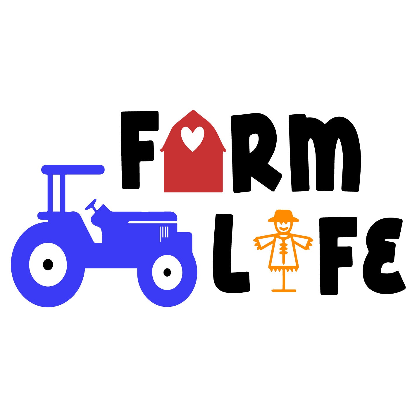 Farm Life Decal, Die Cut Black Lettering